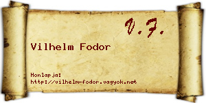 Vilhelm Fodor névjegykártya